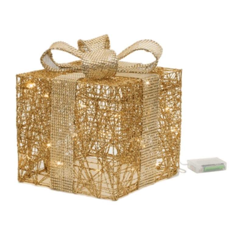 Set de 3 regalos dorados decorativos