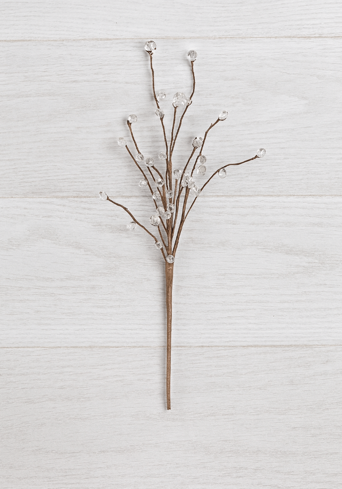 Rama de cristales transparente
