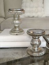 Set de 2 candelabros pequeños de mercury glass
