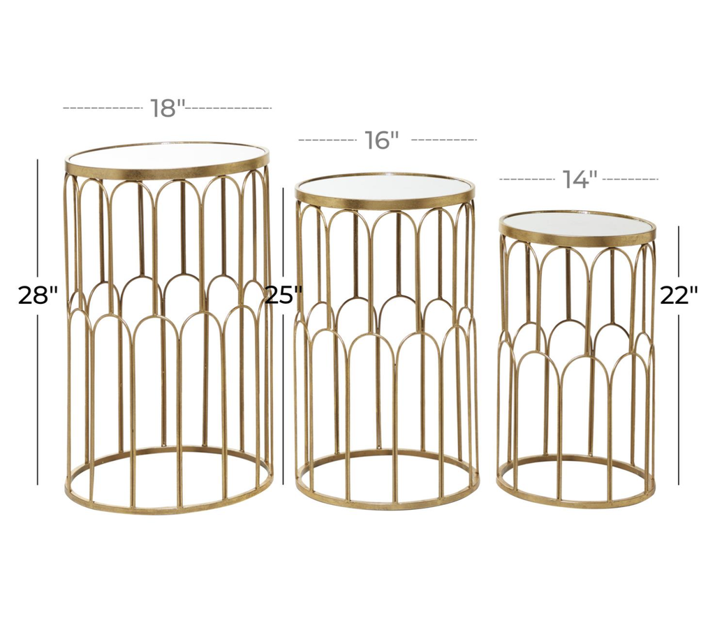 Mesa chain dorada de metal (3 tamaños)