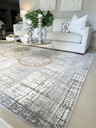 Alfombra Rush dorada, gris y crema
