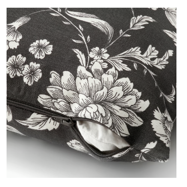 Forro gris oscuro con flores blancas