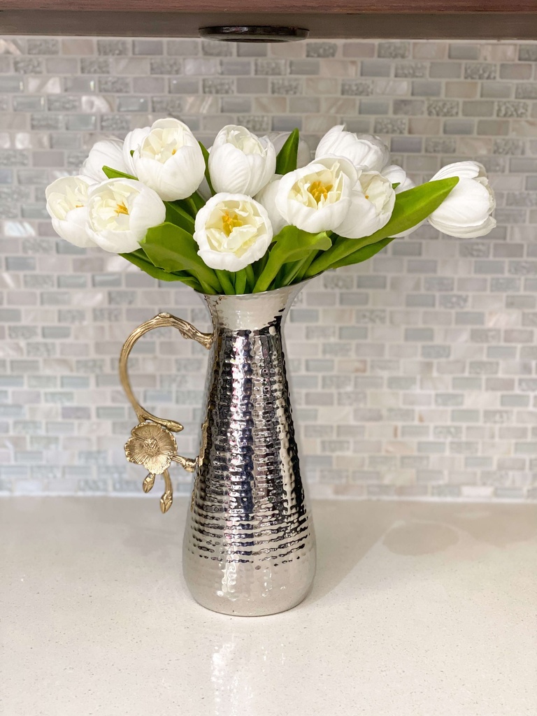 Bunch de 6 tulipanes abiertos blancos