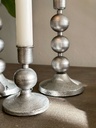 Set de 3 candelabros plateados beaded