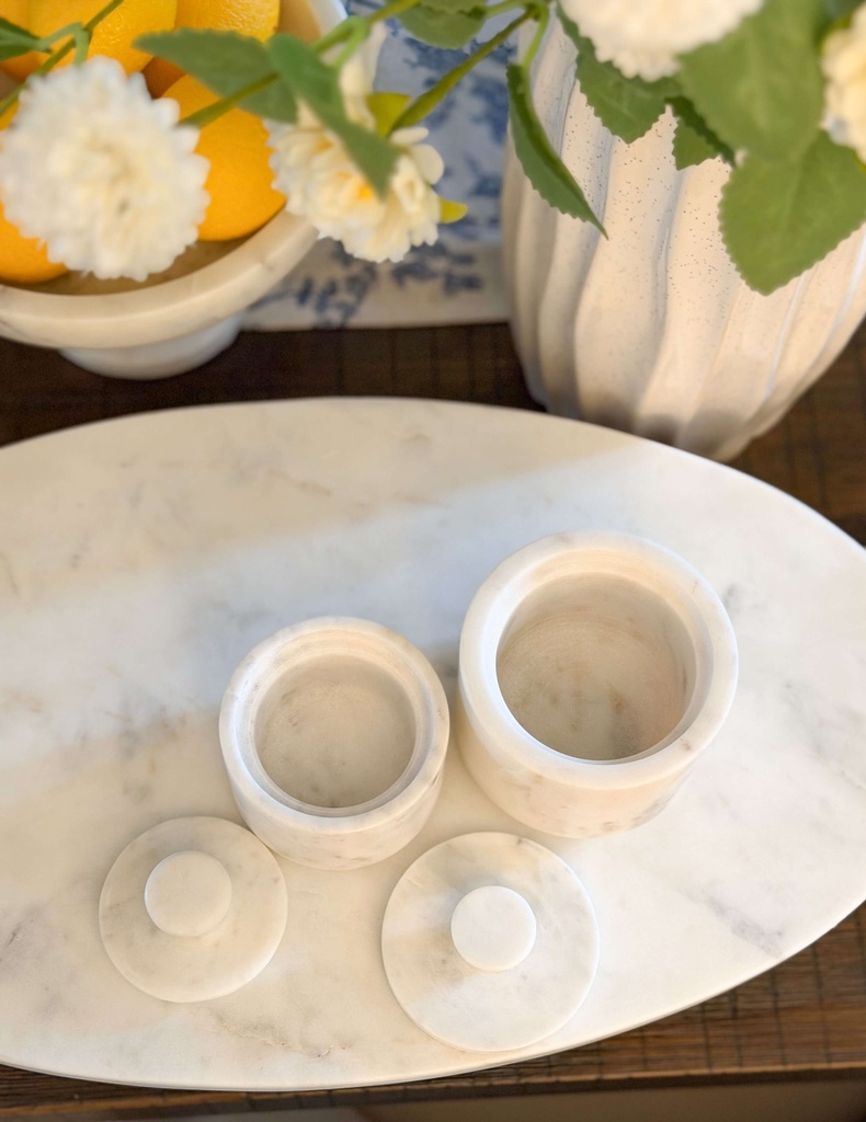 Jar de marmol con tapa (2 Tamaños)