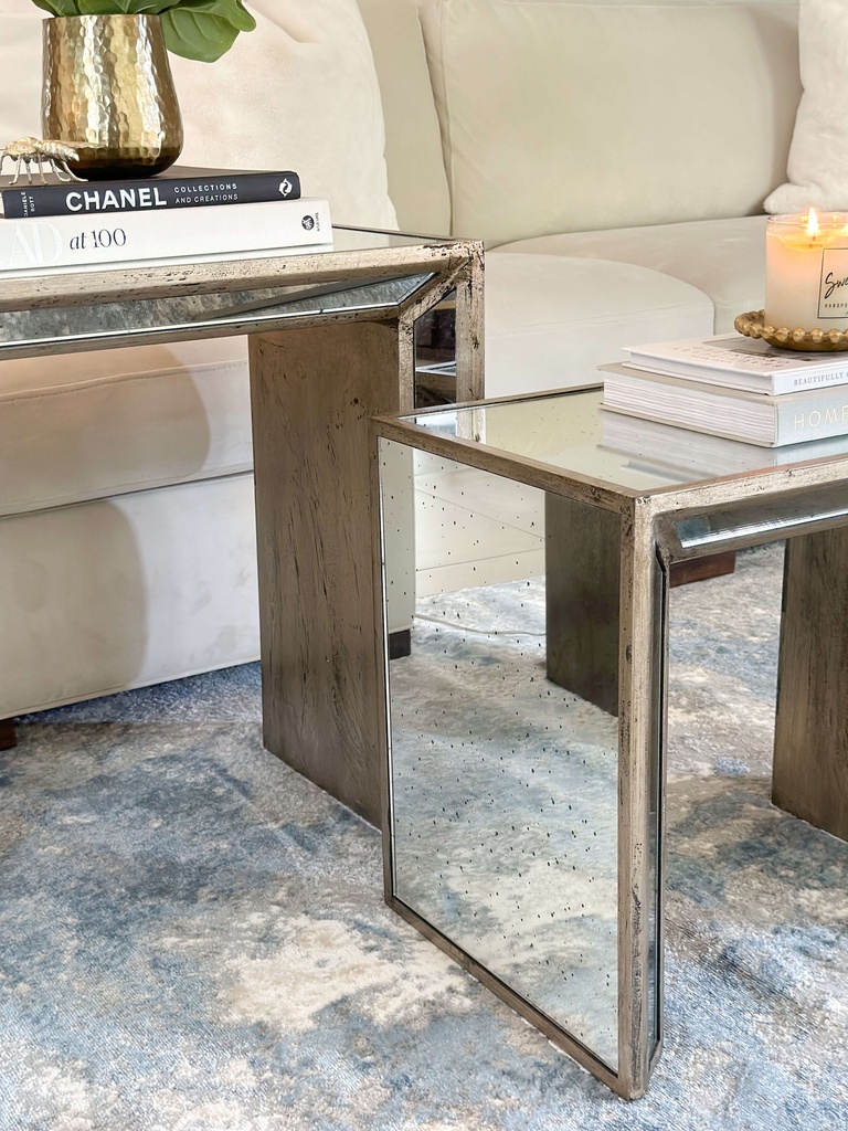 Set de 2 mesas espejadas