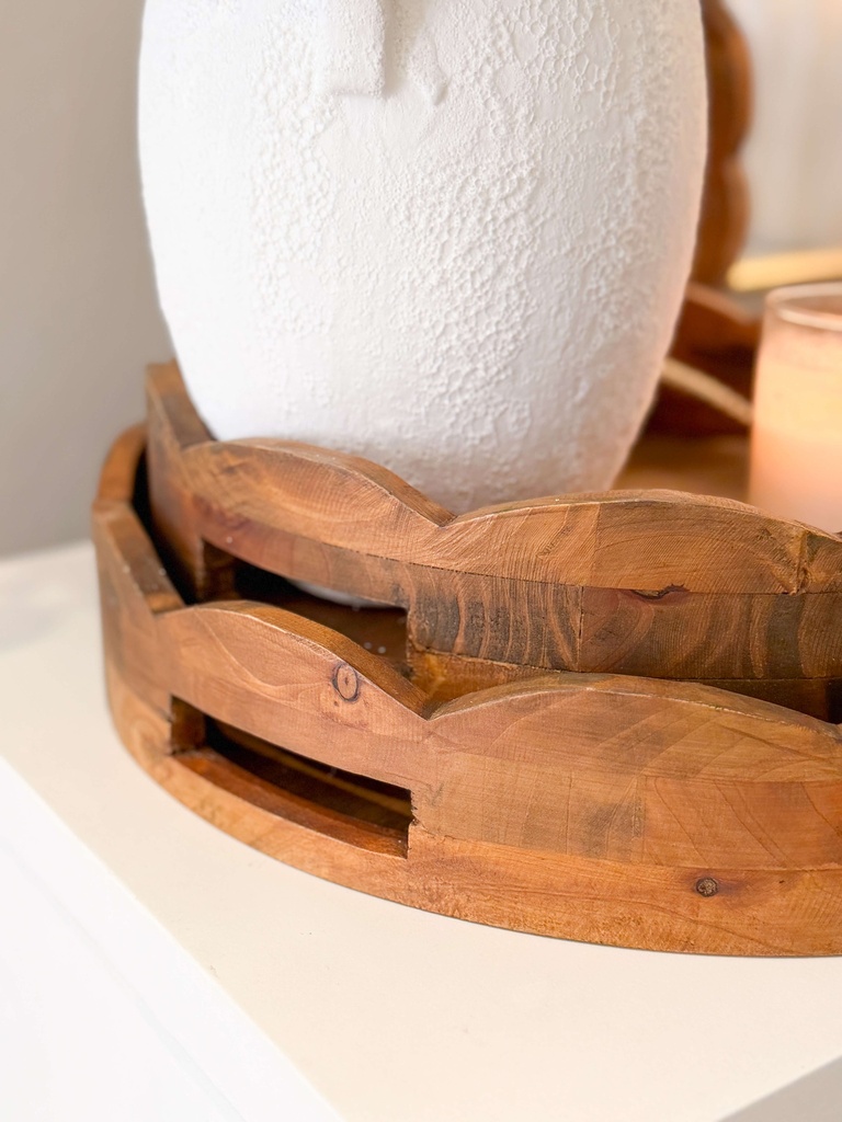 Bandejas de madera scalloped (3 Tamaños)