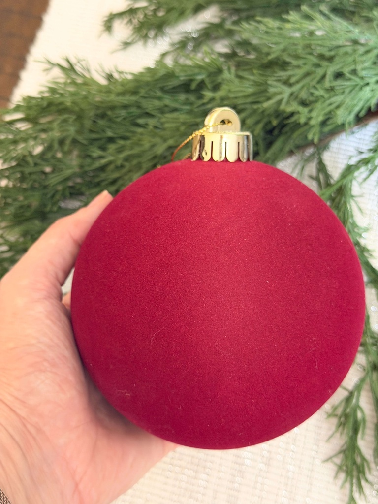 Esfera tipo velvet rojo