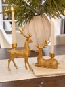 Set de 2 candelabros dorados de venado
