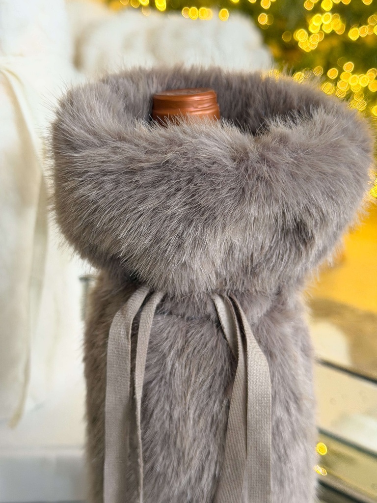 Bolsa para botella de faux fur (3 Colores)