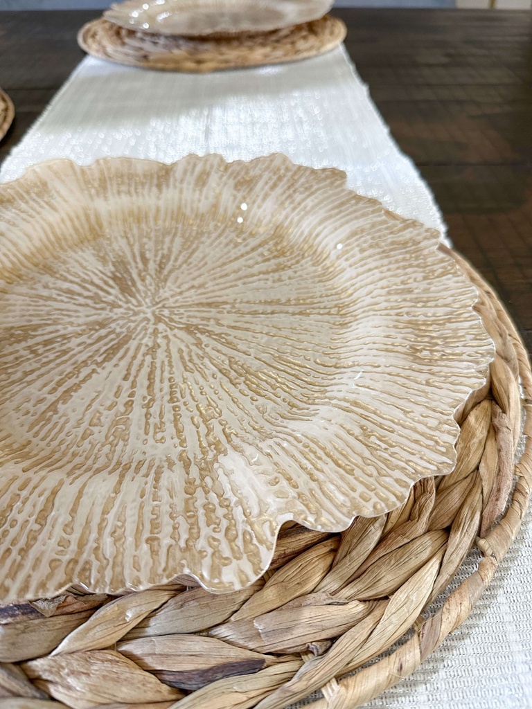 Porta plato dorado y crema