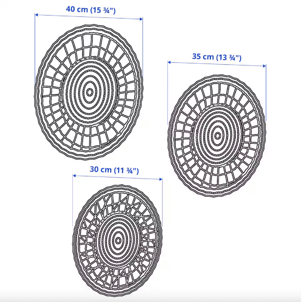 Set de 3 ruedas de fibra naturales