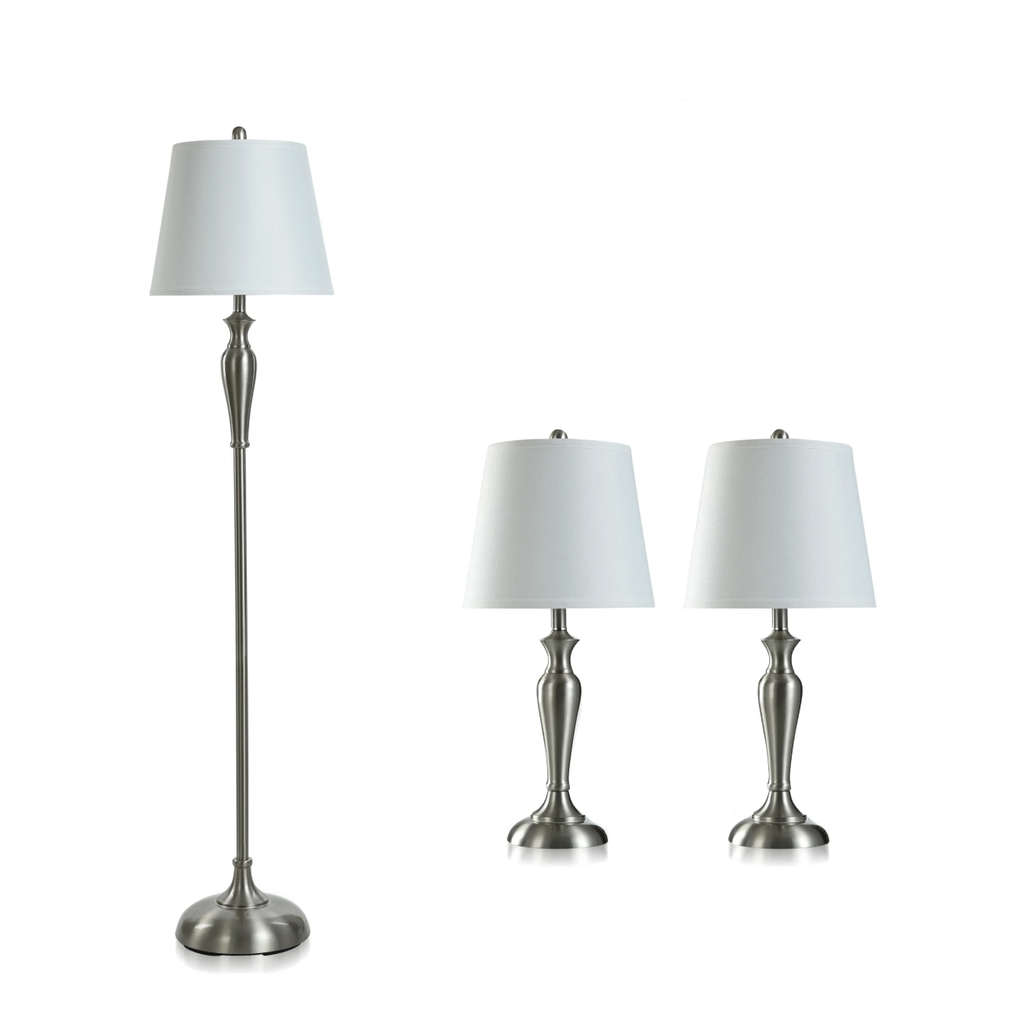 Set de 3 lamparas (Dorada y plateada)