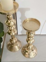 Set de 2 candelabros dorados de metal