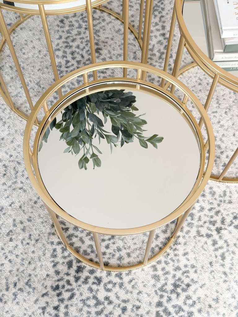 Mesa Auxiliar de Metal y espejo (3 tamaños)