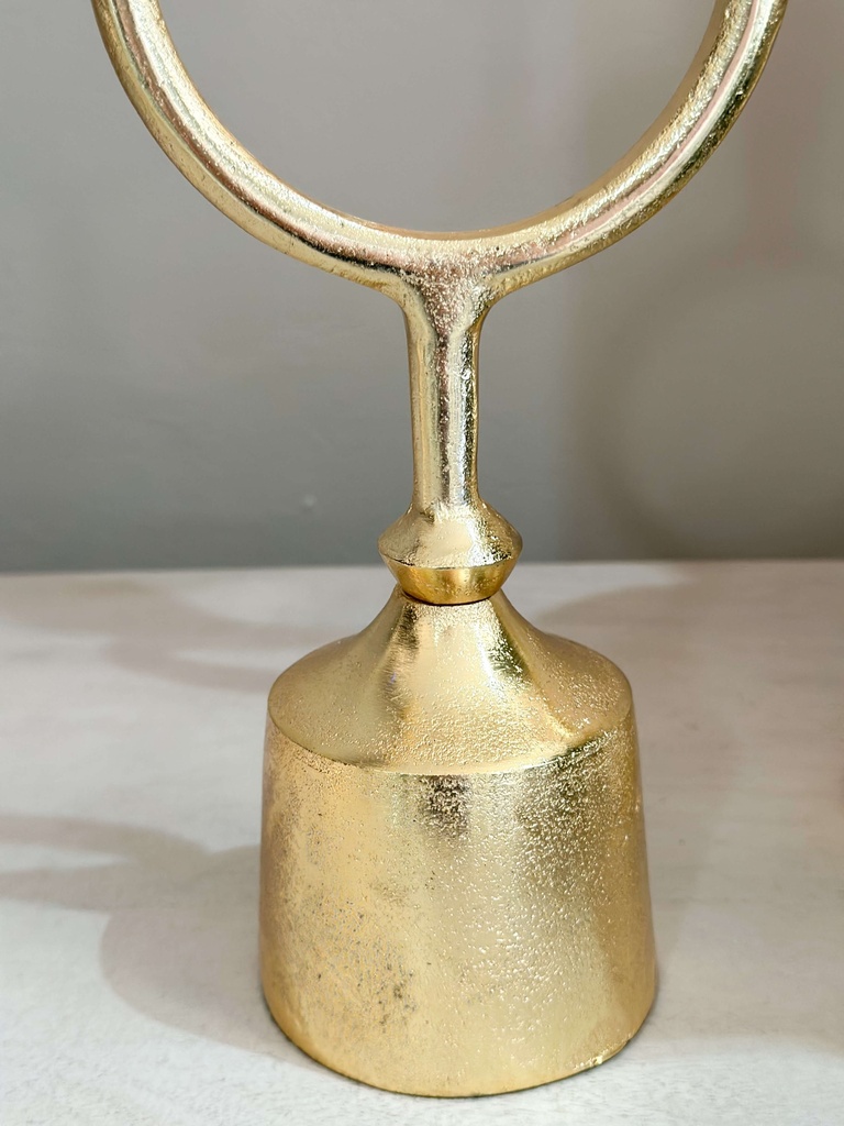 Set de 2 candelabros dorados circulo