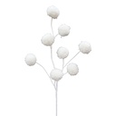 Rama blanca pom pom escarchada