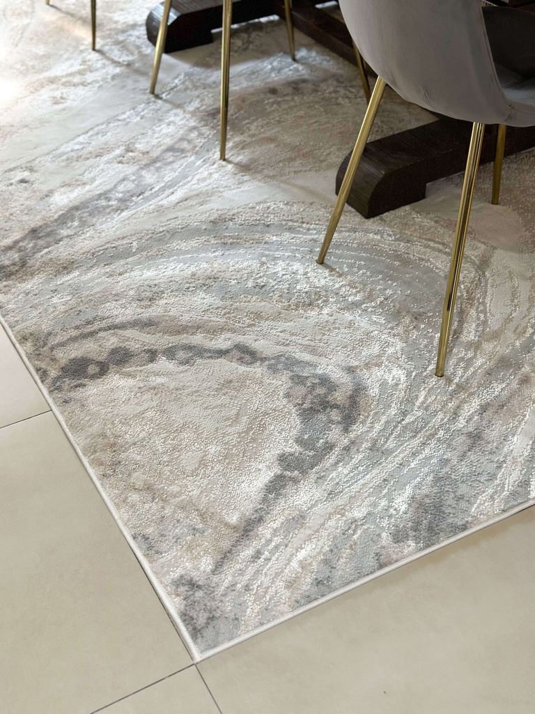 Alfombra Brushstrokes crema y gris