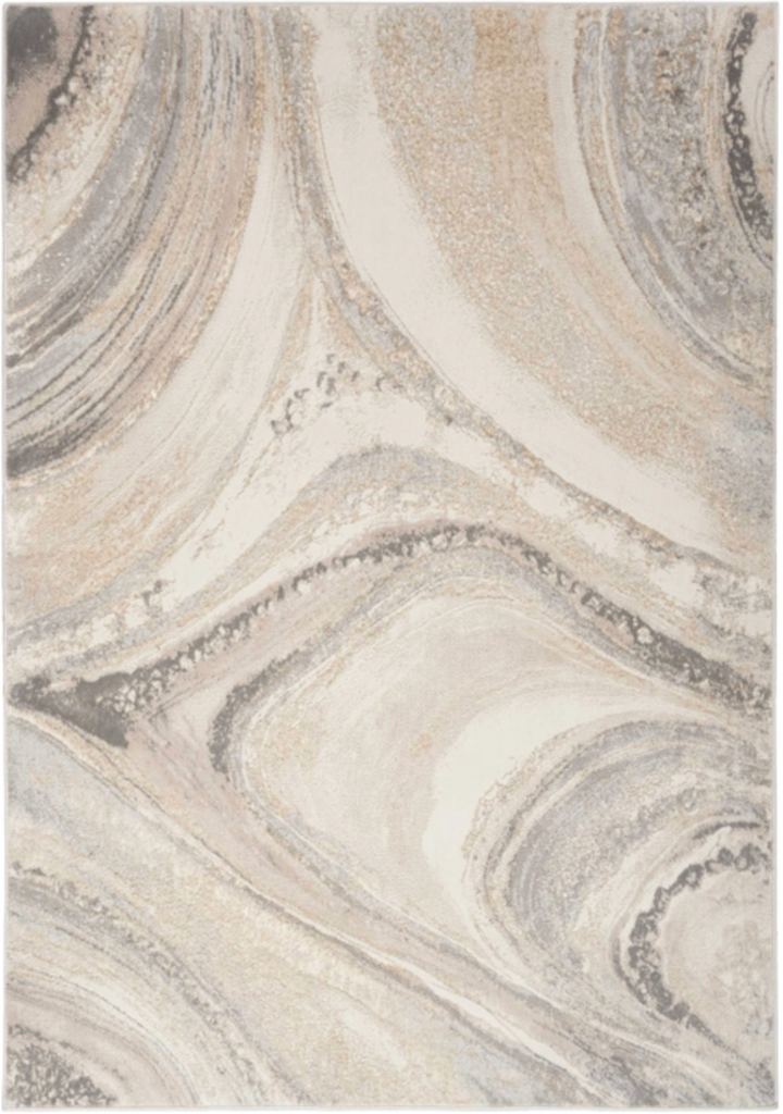 Alfombra Brushstrokes crema y gris