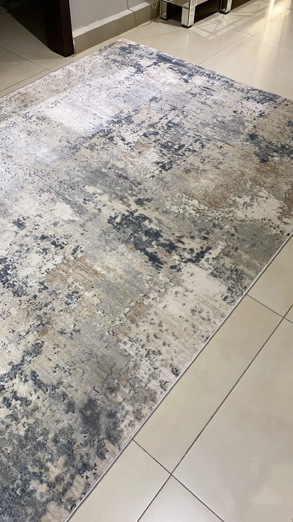 Alfombra Abstracta Azul y Arena