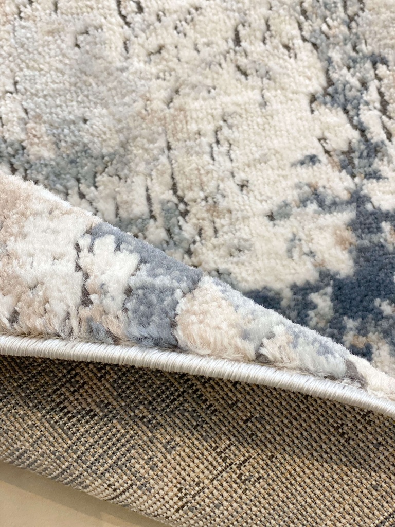 Alfombra Abstracta Azul y Arena