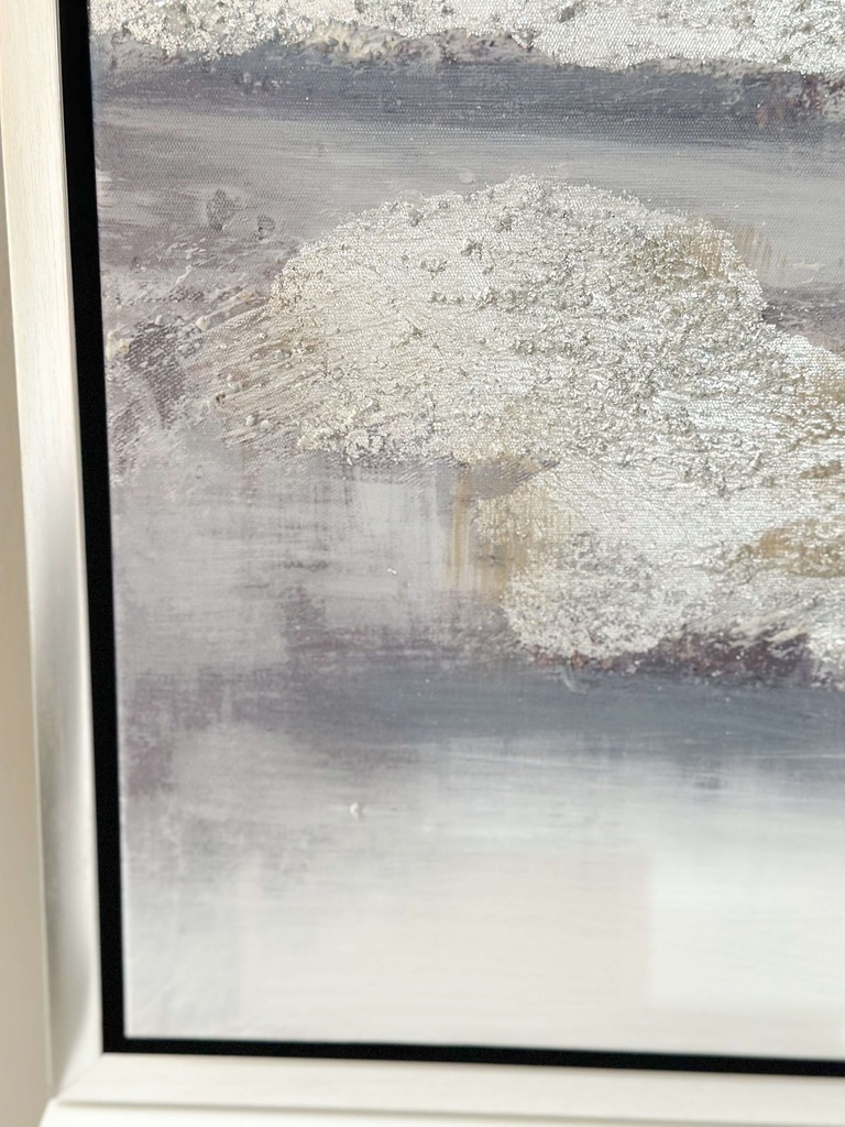 Cuadro abstracto con tonos  grises