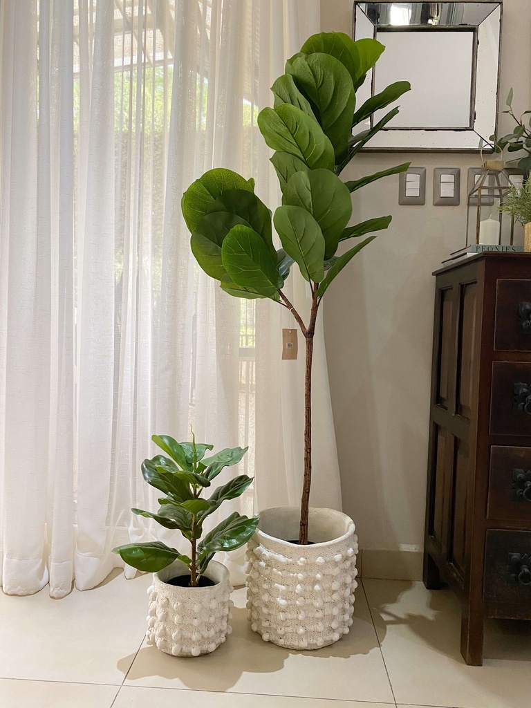 Macetera de barro tipo canasta (2 tamaños)