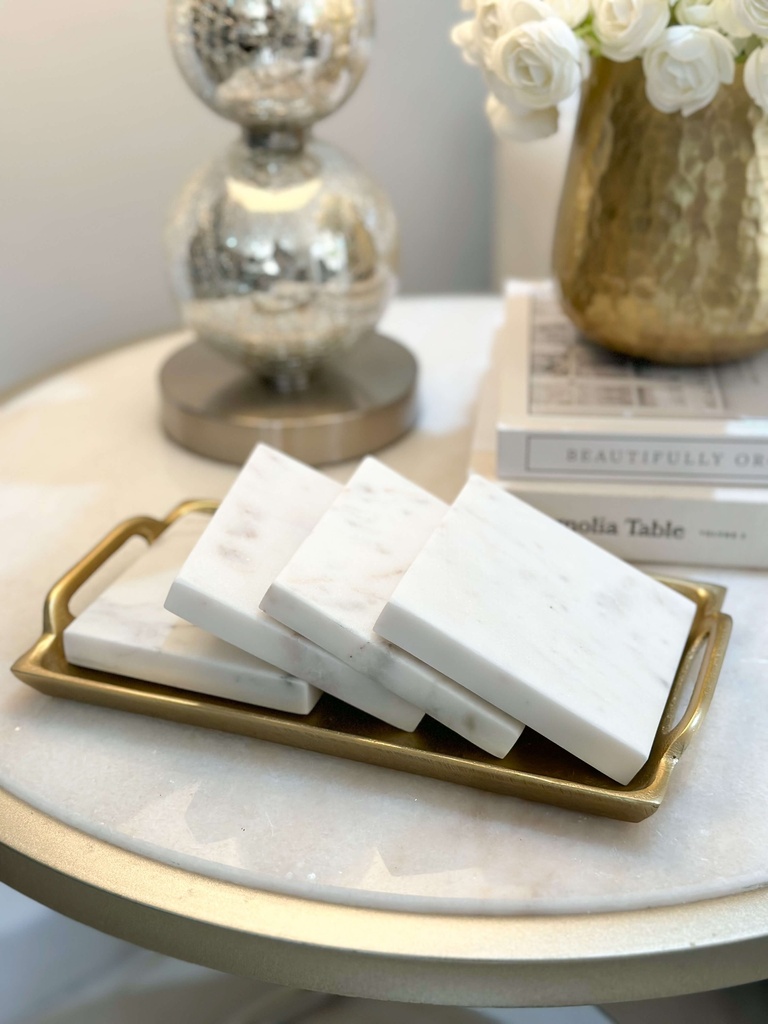 Set de 4 vaseras de marmol