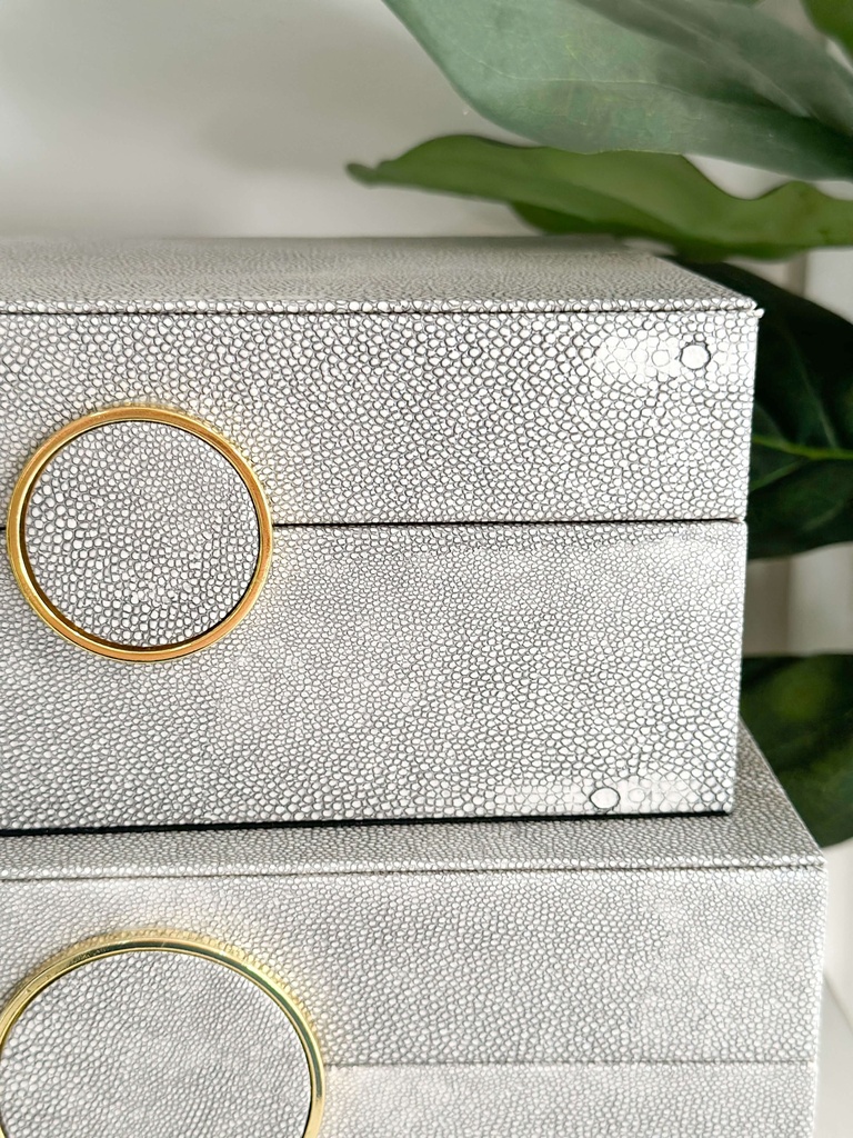 Set de 2 cajas decorativas gris