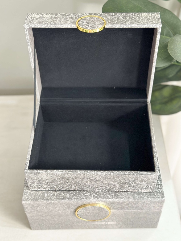 Set de 2 cajas decorativas gris