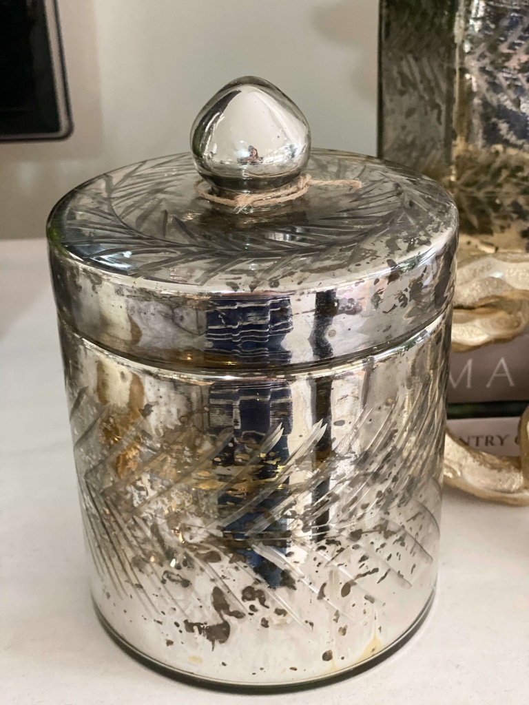 Mercury glass jar
