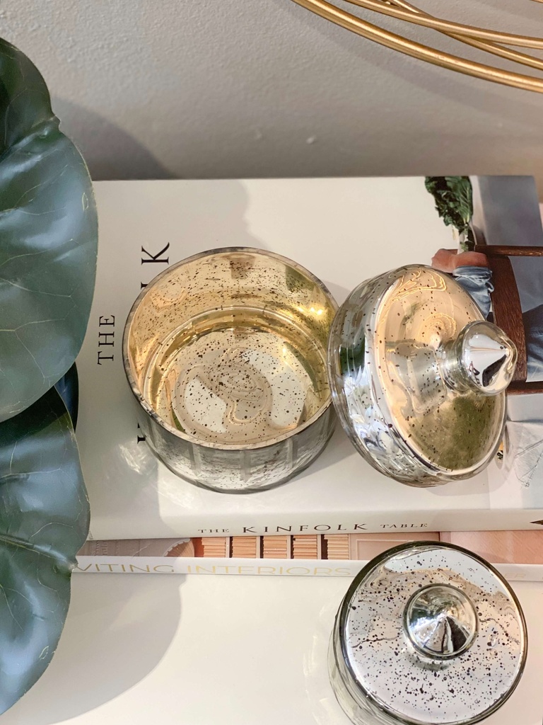 Mercury glass Candy Jar