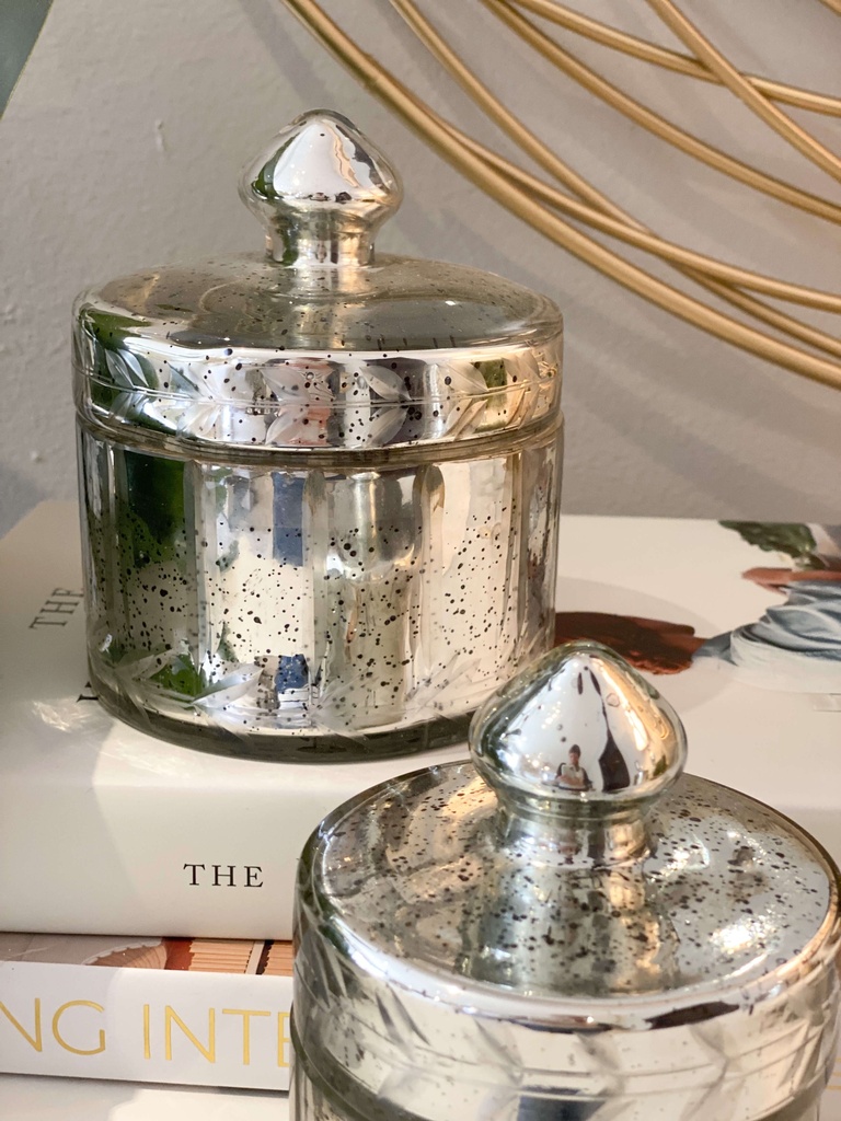 Mercury glass Candy Jar