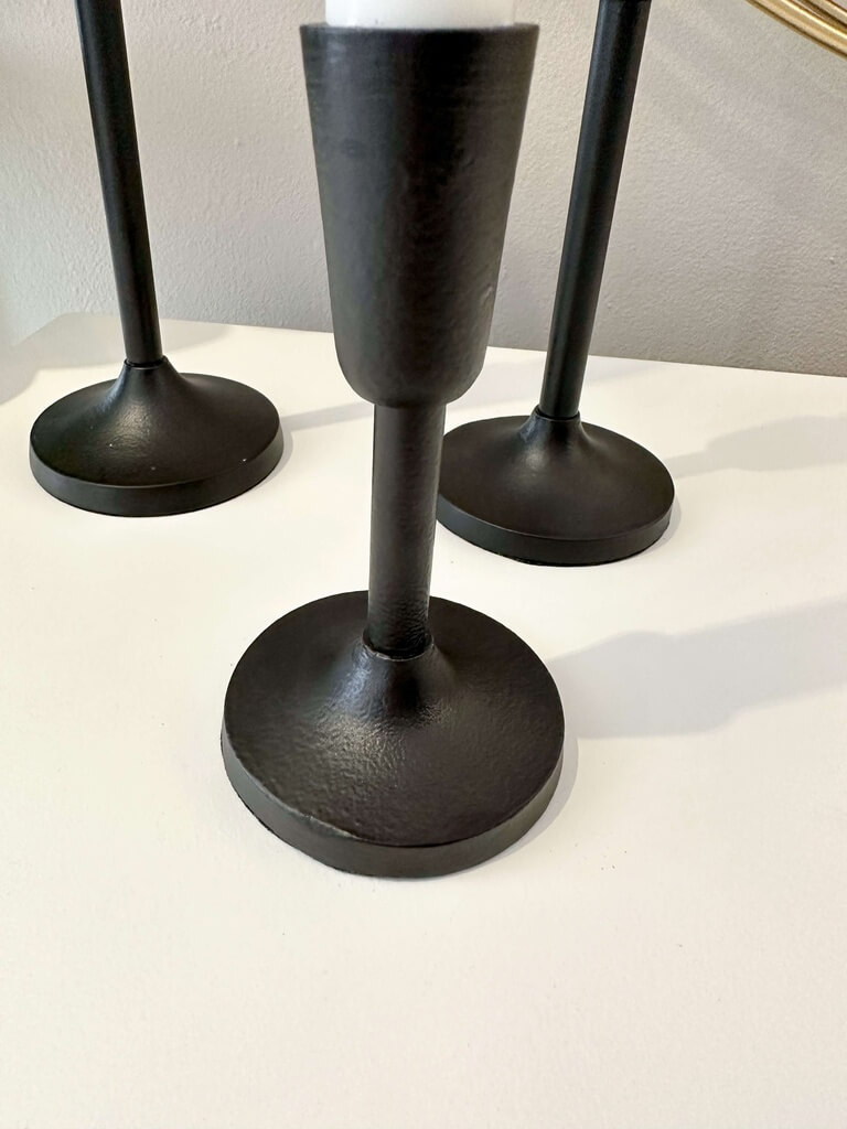 Set de 3 Candelabros negros lisos