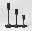 Set de 3 Candelabros negros lisos