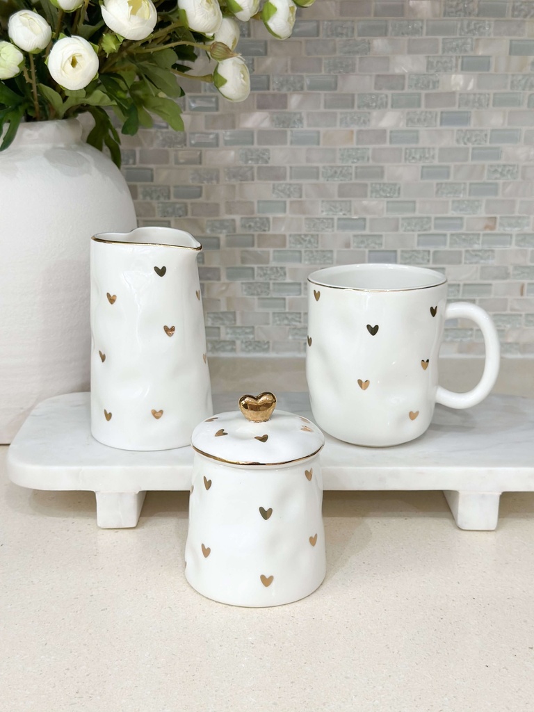 Set pichel y azucarera de corazones