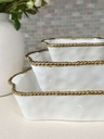 Baking Dish de porcelana orilla dorada (3 tamaños)