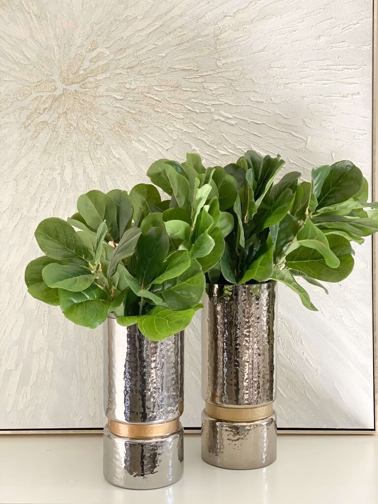 Set de 2 candelabros doble uso plateado y dorado