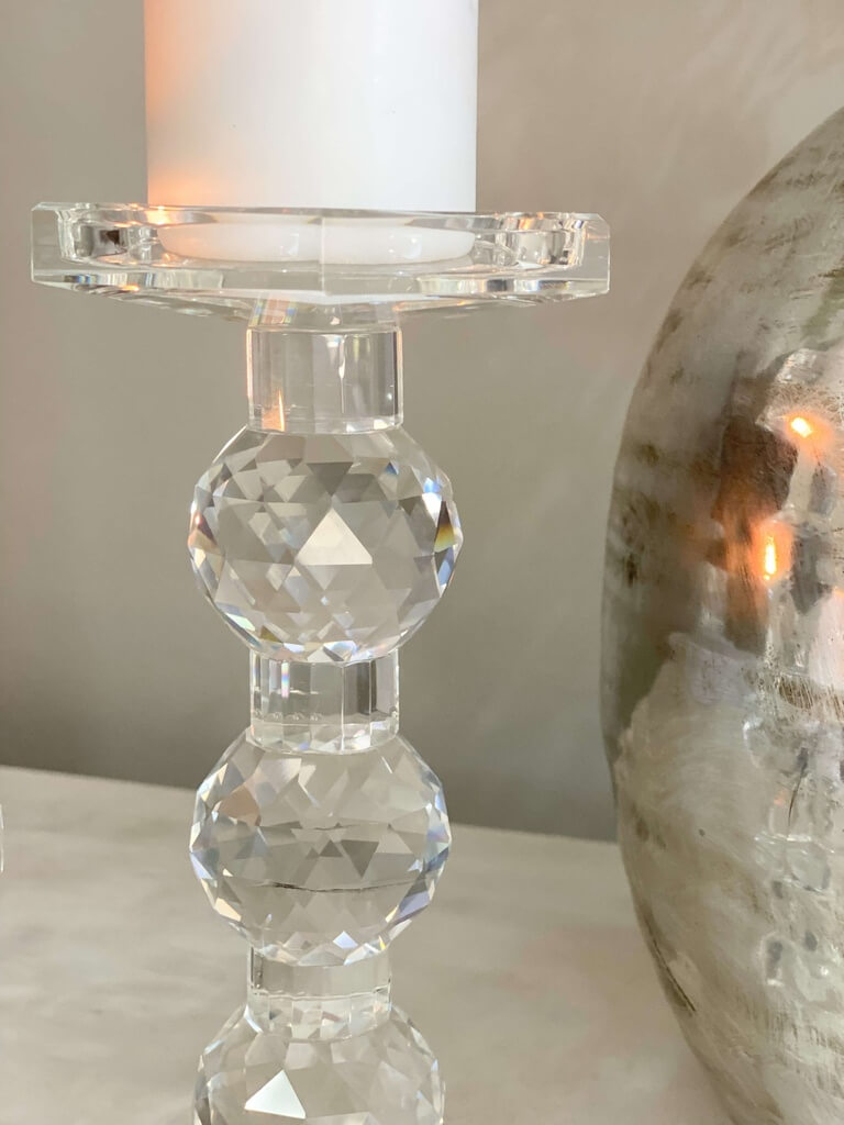 Set de 2 candelabros de cristal facetados