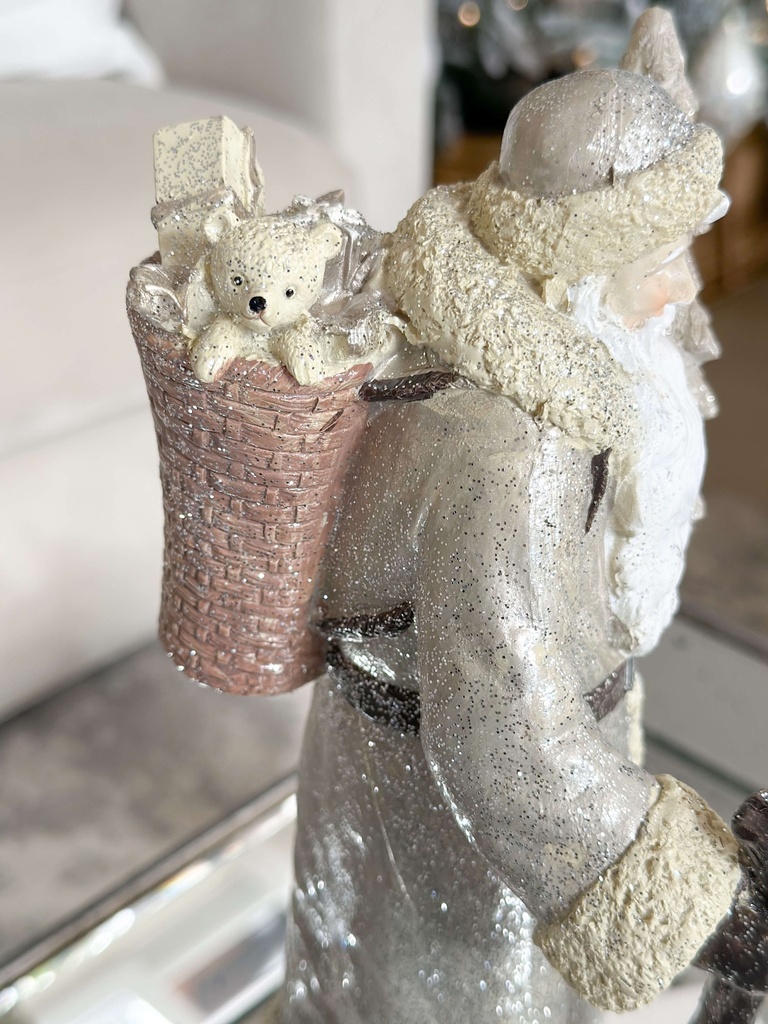 Santa gris y blanco escarchado