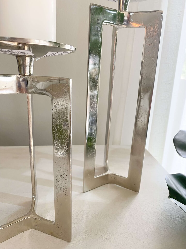 Set de 2 Candelabros modernos plateados
