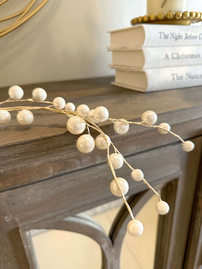 Guirnalda dorada perlas ivory