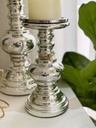 Set de 2 Candelabros de Mercury Glass redondos