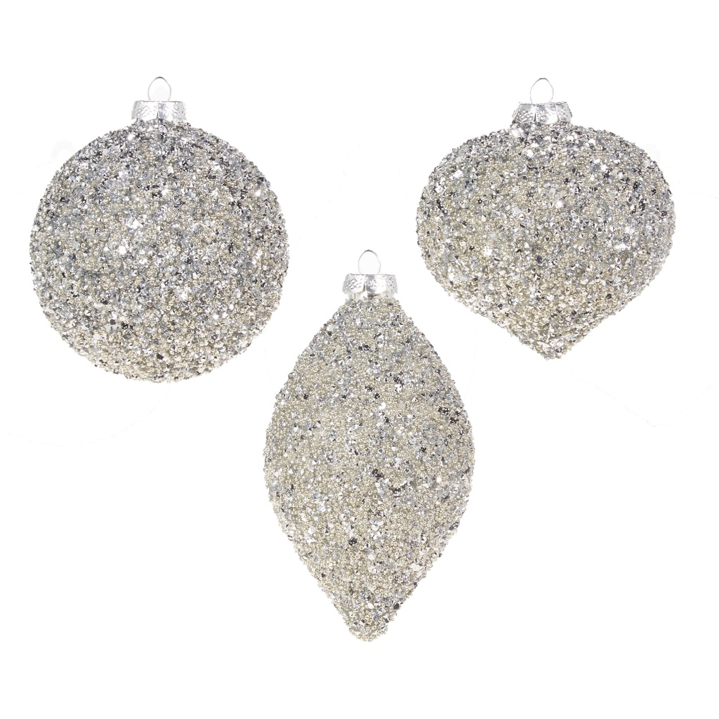 Set de 3 esferas plateadas