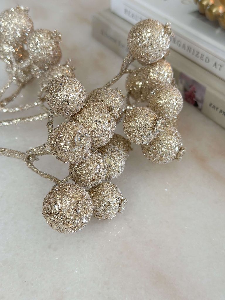 Rama de berry champagne escarchada pequeña