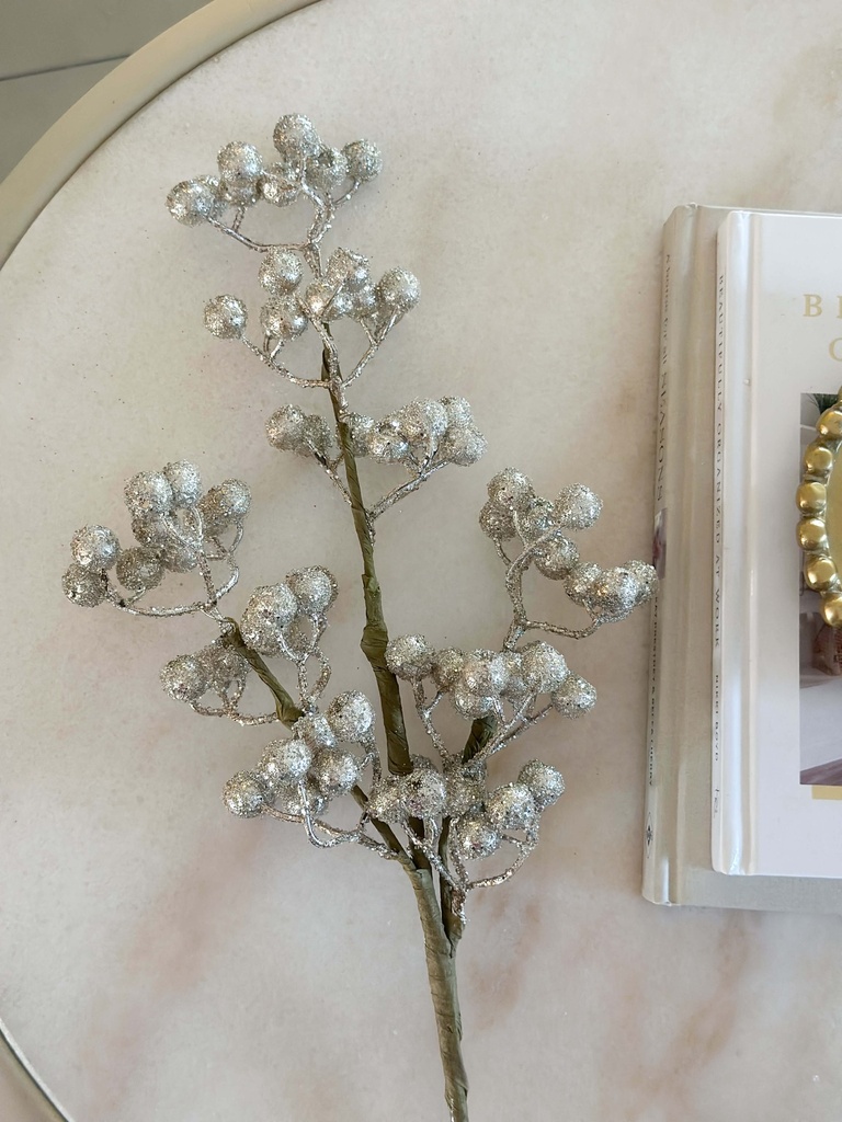 Rama de berrie champagne escarchado