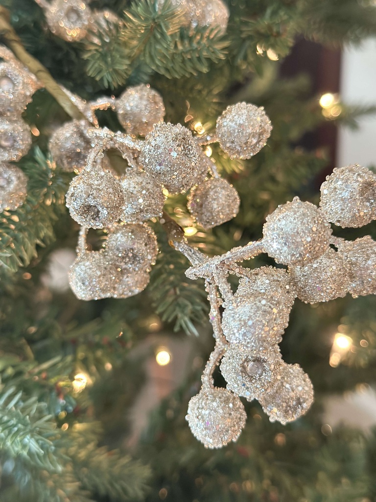 Rama de berrie champagne escarchado