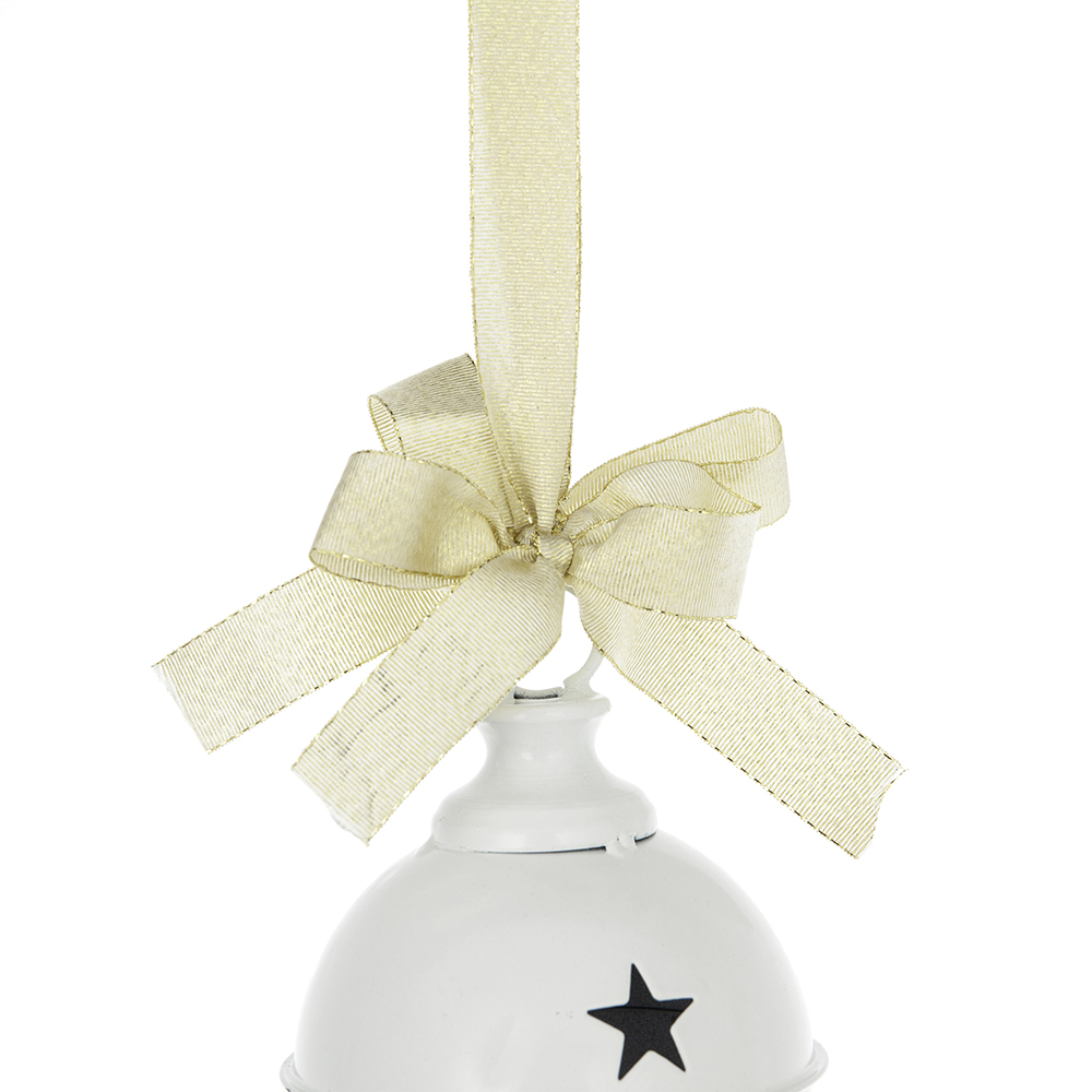 Ornamento largo blanco de metal