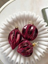 Set de 3 ornamentos rojo quemado