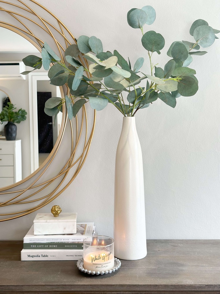 Base alta blanca de ceramica